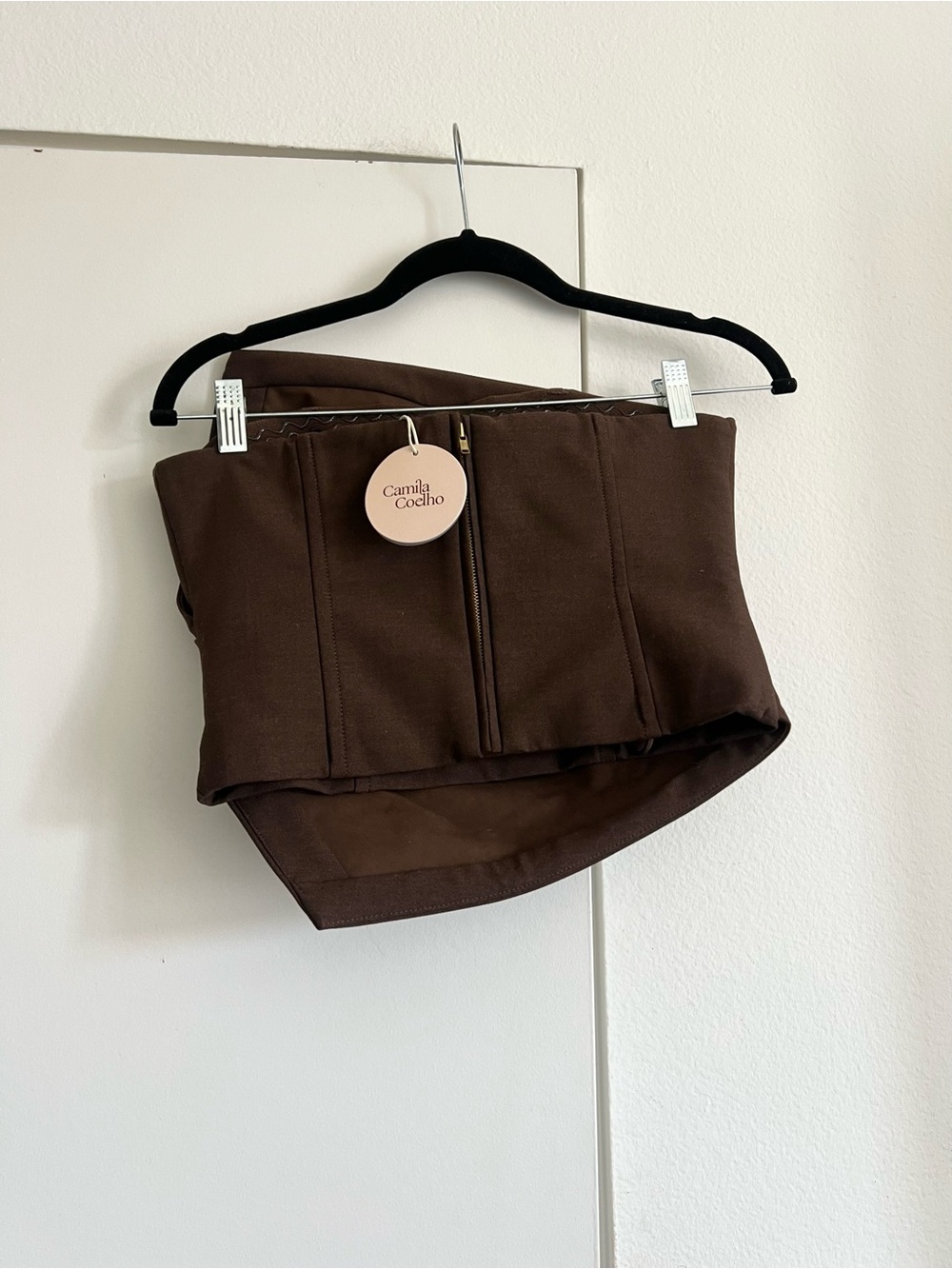 NWT! Camila Coelho Xenia Top in Brown - Picture 8 of 8